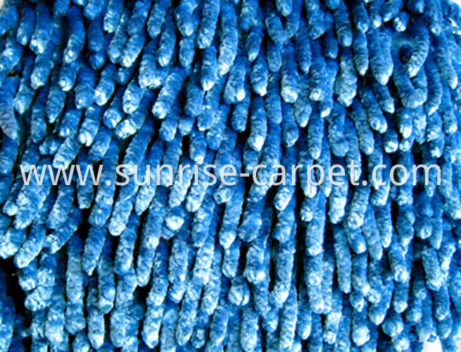 Chenille Rugs with Shining Polyester sly blue
